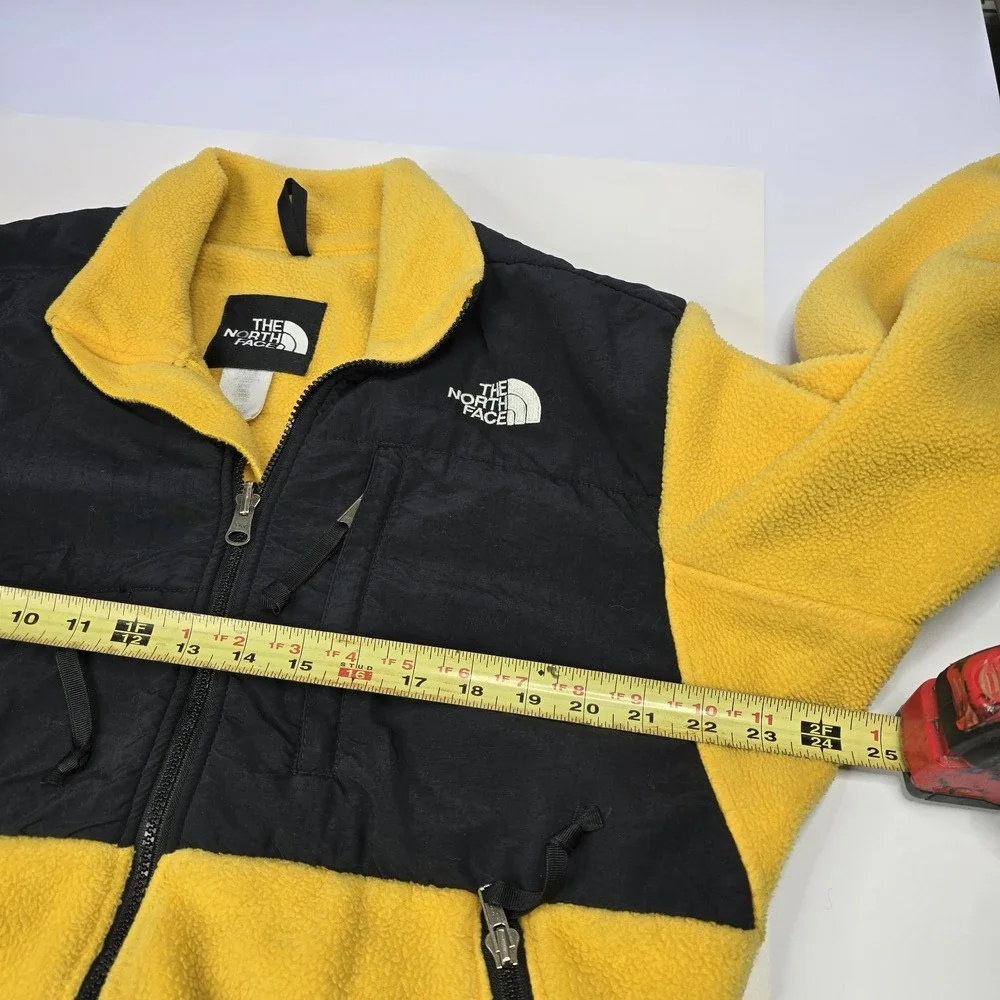 The North Face Denali Fleece Jacket Yellow Black Mens Small Full Zip Polartec‎
